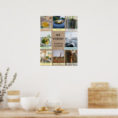 Poster Brown Back & Light Color Note Vision Board (Cuisine)