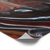 Poster Brown Blue Geode Stripes Lignes modernes Peinture (Coin)