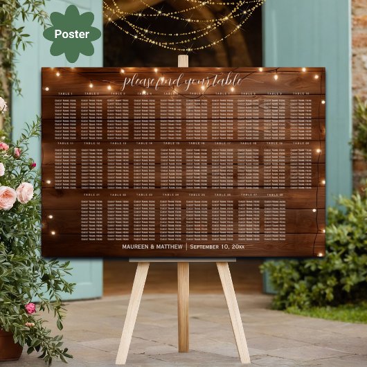Poster Brown Bois Éclairage 28 Tables Siège Mariage