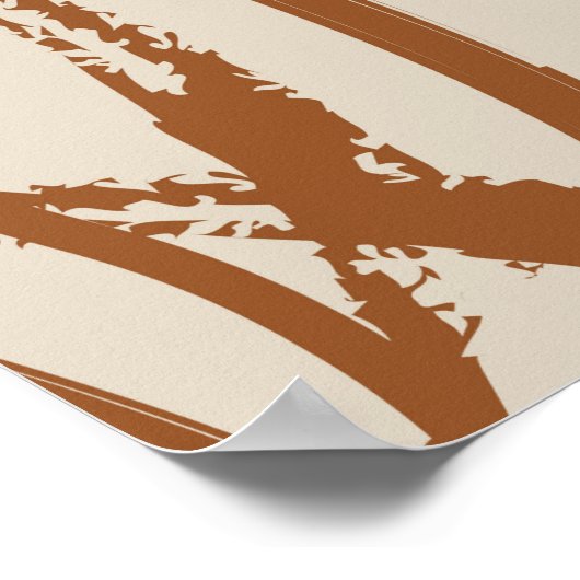 Poster Brown brosse florale brokies sans couture motif ba (Coin)