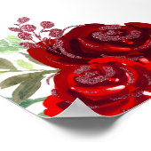 Poster Brown Cheveux Princesse Rouge Floral Quinceanera B (Coin)