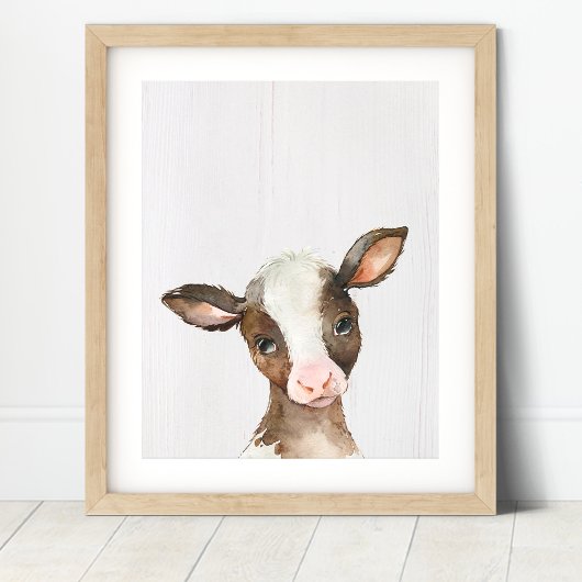 Poster Brown Cow Farm Nursery Art Imprimer