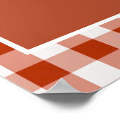 Poster Brown En vichy Monogram Crest Mariage Bienvenue (Coin)