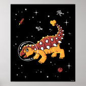 Poster Brown Et Tan Ankylosaurus Dinos Dans L'Espace (Devant)