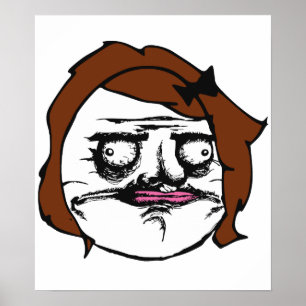 Poster Brown Female Me Gusta Comic Rage Face Mème