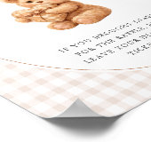 Poster Brown Gingham Teddy Bear Neutral Baby Shower Paper (Coin)