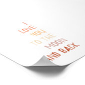 Poster Brown Je t'aime sur la lune et l'imprimé arrière (Coin)