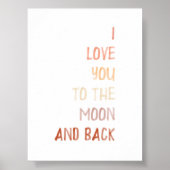 Poster Brown Je t'aime sur la lune et l'imprimé arrière (Devant)