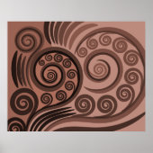 Poster Brown naturel Stylisé Fern Frond Curs (Devant)