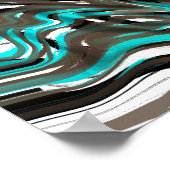 Poster Brown, noir, rouge et Turquoise (Coin)