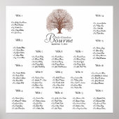 Poster Brown Oak Tree Wedding Seating Chart 17 Tables (Devant)