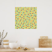 Poster Brown, orange, Turquoise et vert jaune Pois (Cuisine)