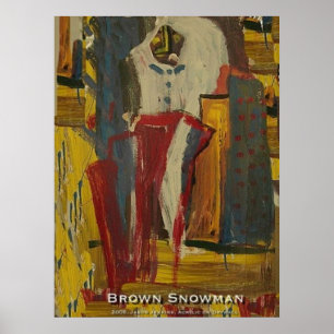 Poster Brown Snowman