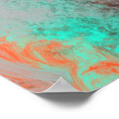 Poster Brown, Turquoise, Art Libre De Marbre Orange (Coin)