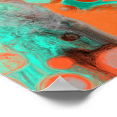 Poster Brown, Turquoise, Art Libre De Marbre Orange (Coin)