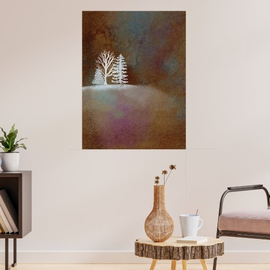 Poster Brown Une Nuit D'Hiver Neige Blanche (Salon 3)
