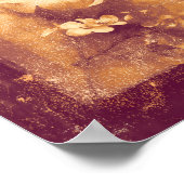 Poster Brown vintage Sepia Floral Vieux Texture (Coin)