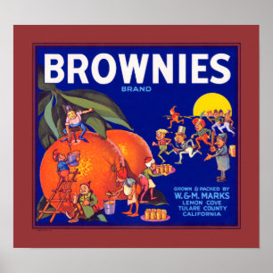 Poster Brownies Marque California Oranges