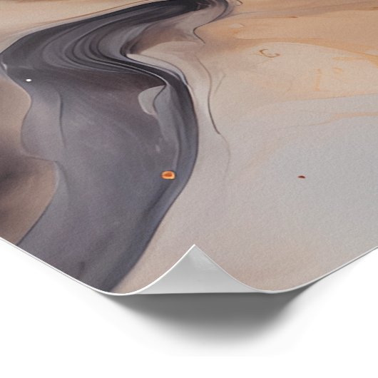 Poster Browns Abstraits Fluid marble art (Coin)