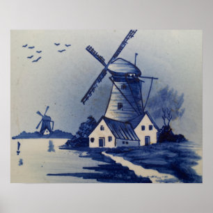 Poster Broyeur Delft Blue Vintage