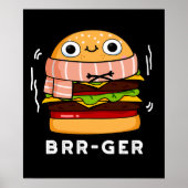Poster Brr-ger Funny congeler Burger Pun Dark BG (Devant)