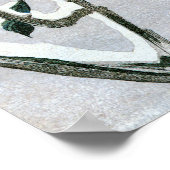 Poster Bruants et Camellia en Neige par Ando Hiroshige (Coin)