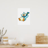 Poster Bruce bleu coulissant (Cuisine)