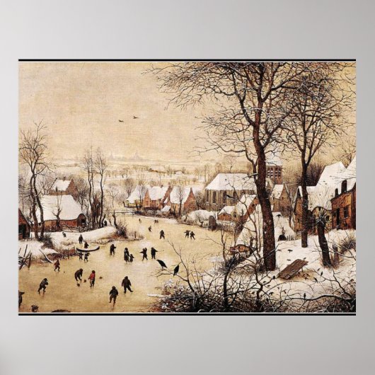 Poster Bruegel l'Ancien, Paysage d'hiver, art (Devant)