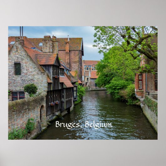 Poster Bruges, Belgique (étiqueté) (Devant)