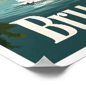 Poster Bruges Belgique Vintage voyage d'art Illustration (Coin)