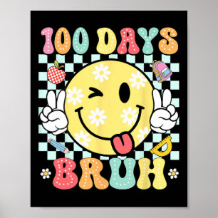 Poster Bruh 100 Jours De Souris Funny Smile Face 100ème J