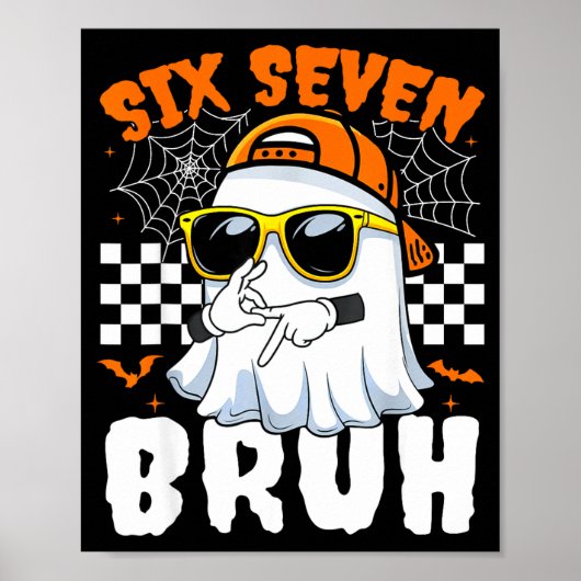 Poster Bruh 67 Halloween drôle six sept mème brainrot (Devant)