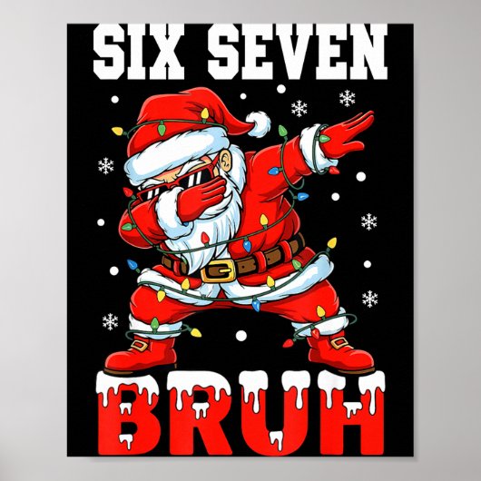 Poster Bruh 67 Six Seven Santa Dabbing Christmas Men Boys (Devant)