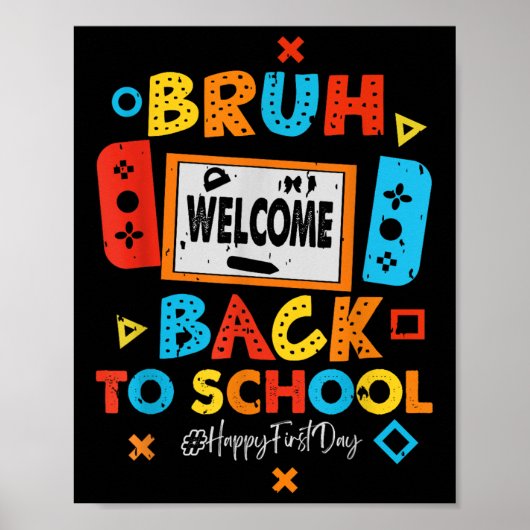 Poster Bruh Bienvenue à l'école Jeu vidéo (Devant)