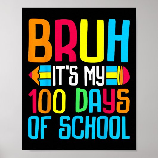 Poster Bruh C'Est Mon 100 Jours D'École 100E Jours Enseig (Devant)
