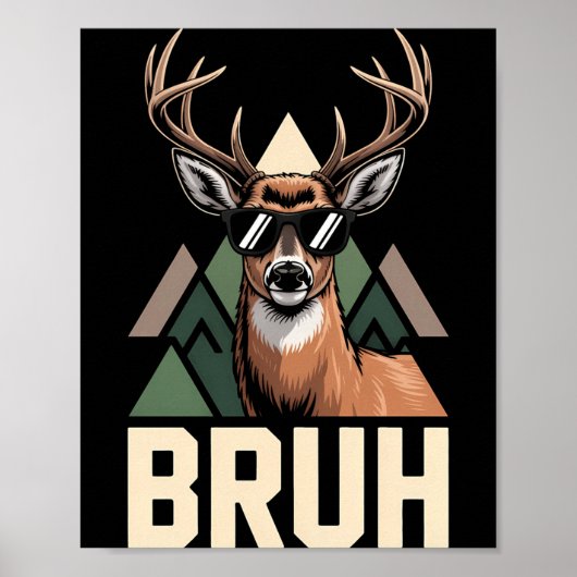 Poster Bruh Deer Funny Deer Hunting Camo Hat Youth Kids S (Devant)