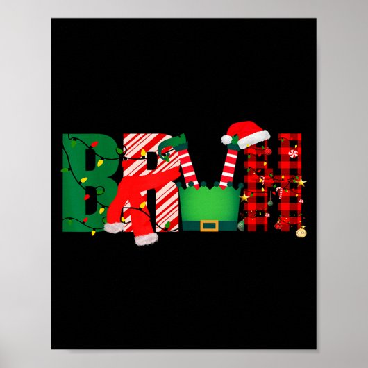 Poster Bruh Funny Christmas For Kids Boys Bruh Xmas Light (Devant)
