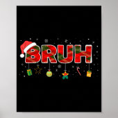 Poster Bruh Funny Christmas Red Plaid Teens Boys Kids Xma (Devant)