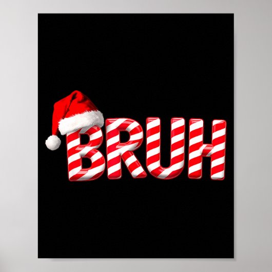 Poster Bruh Funny Christmas Red Plaid Teens Boys Kids Xma (Devant)