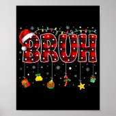 Poster Bruh Funny Christmas Red Plaid Teens Boys Kids Xma (Devant)