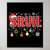 Poster Bruh Funny Christmas Red Plaid Teens Boys Kids Xma (Devant)