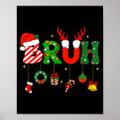 Poster Bruh Funny Christmas Red Plaid Teens Boys Kids Xma (Devant)