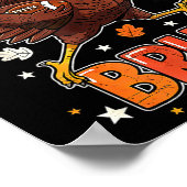Poster Bruh Funny Thanksgiving Turkey Gobble Football Boy (Coin)