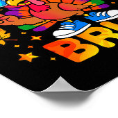 Poster Bruh Funny Thanksgiving Turkey Gobble Outfit Boys  (Coin)