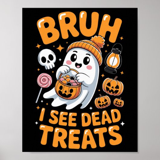 Poster Bruh Ghost Halloween mignon Ghost Trump Ou Treat K (Devant)