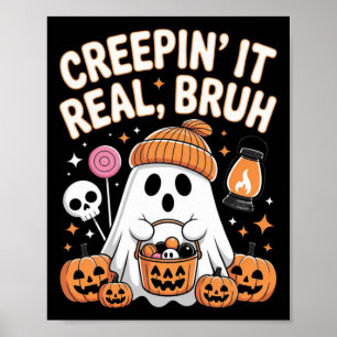 Poster Bruh Ghost Halloween mignon Ghost Trump Ou Treat K