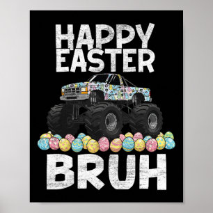 Poster Bruh Jour de Pâques Lapin Lapin Joyeux Monstre de 