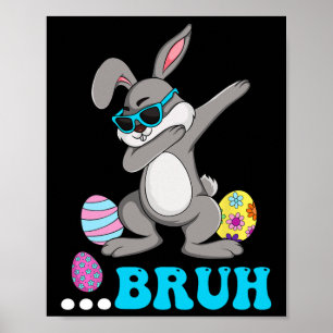 Poster Bruh Meme Pâques Lapin Œufs Adolescents Garçons En