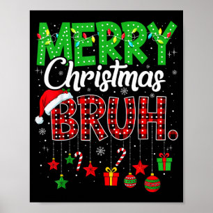Poster Bruh Noël carreaux rouges adolescents garçons enfa