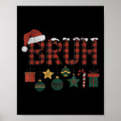 Poster Bruh Noël Rouge Plaid Ados Garçons Enfants Noël Pa (Devant)